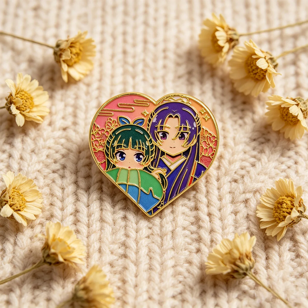 Pin de esmalte corazón anime en metal, para mochilas y gorras - imagen 5