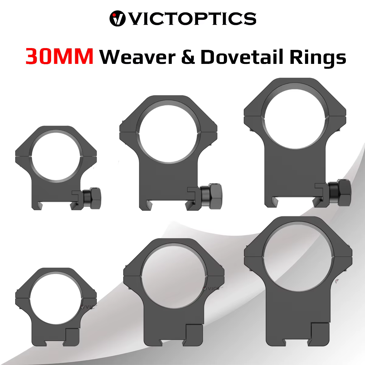 Anillas de montaje Victoptics 30mm perfil bajo medio alto - imagen 3