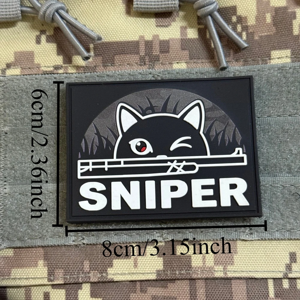 Parche táctico PVC SNIPER Gato Negro moral militar gancho-bucle - imagen 2