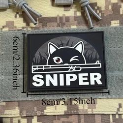 Parche táctico PVC SNIPER Gato Negro moral militar gancho-bucle