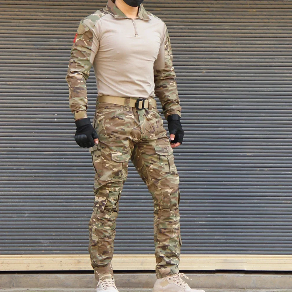 Uniforme táctico G2 secado rápido camuflaje militar manga larga