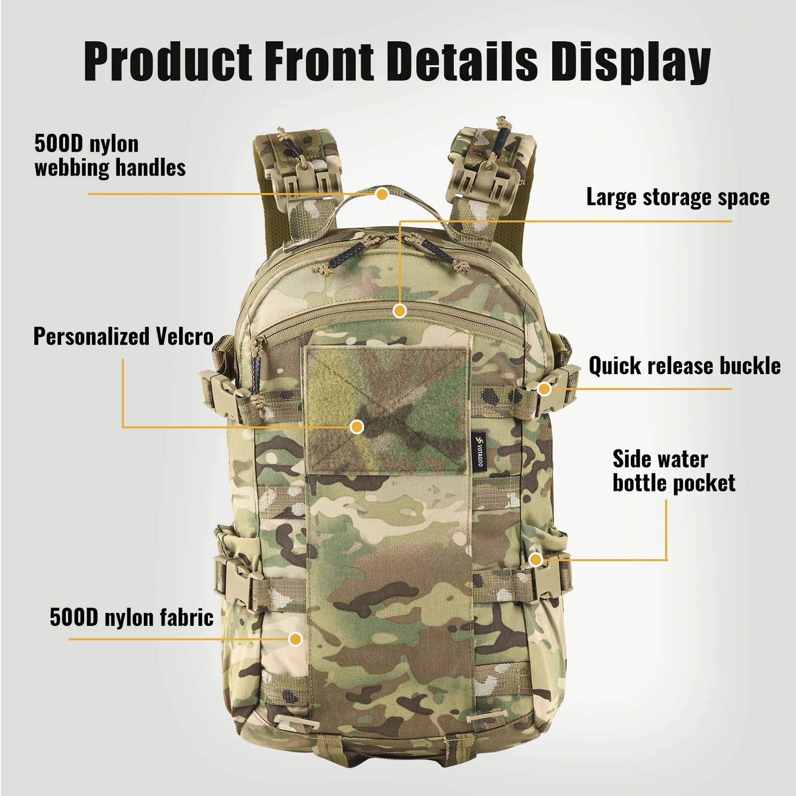 VOTAGOO Roaring Cricket mochila táctica impermeable camuflaje militar