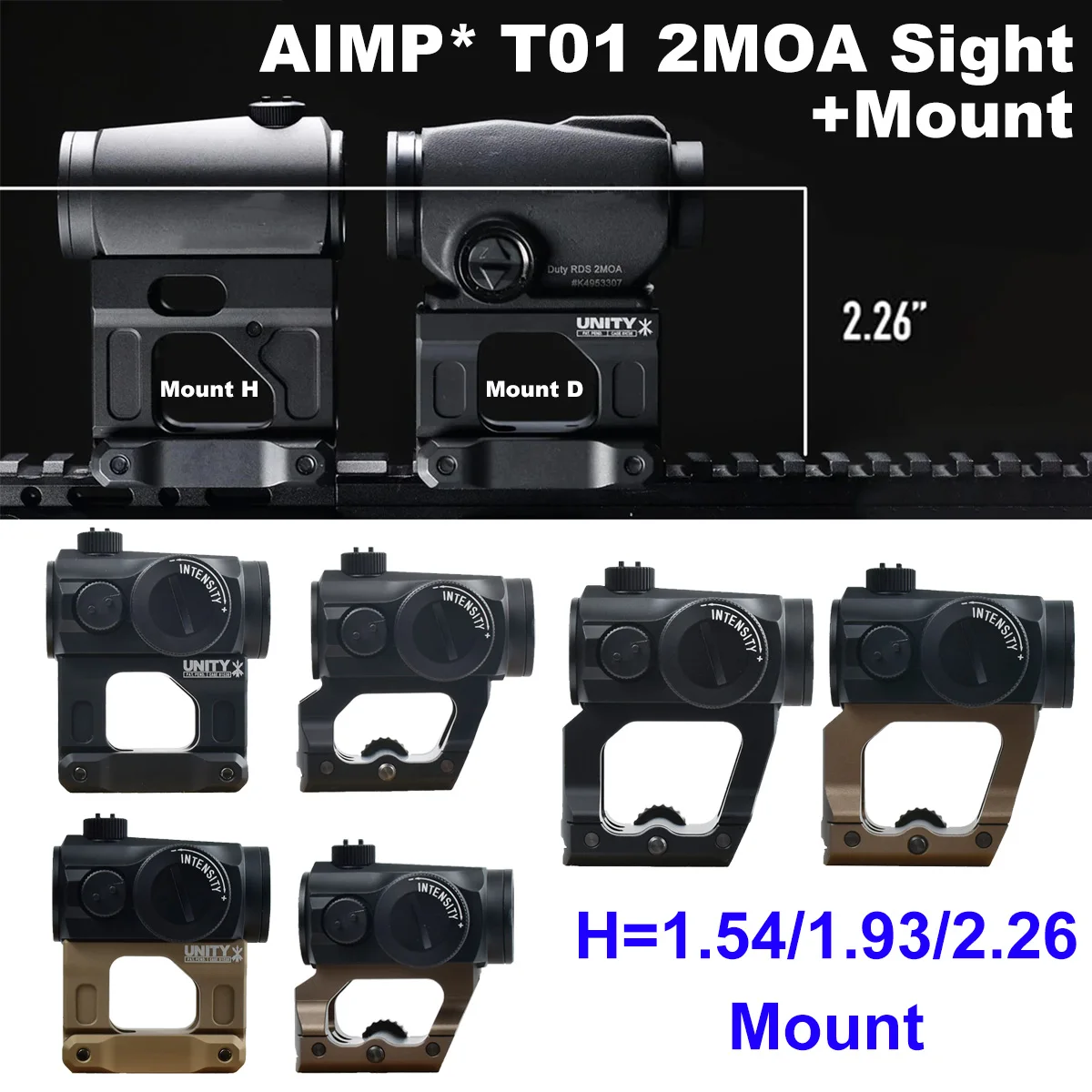 Tactical T01, visor de punto rojo 2 MOA con montura Picatinny - imagen 2