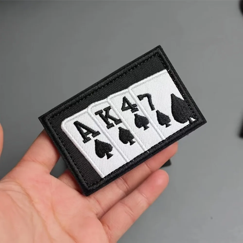 Parche táctico velcro AK47 poker meme bordado mochila Molle - imagen 2