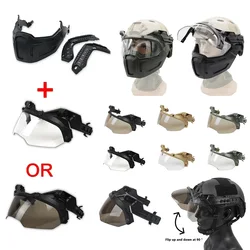 Casco táctico FAST con máscara media cara y gafas abatibles