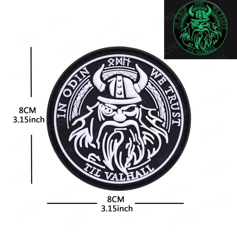 Parche Vikingo Odin We Trust lobo – PVC rígido todoterreno - imagen 3