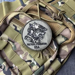 Parche táctico bordado lobo con velcro gancho y bucle para ropa