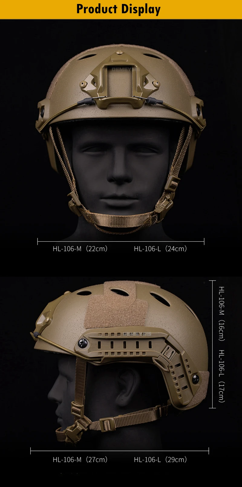 Casco demeysis en variante táctica ventilada