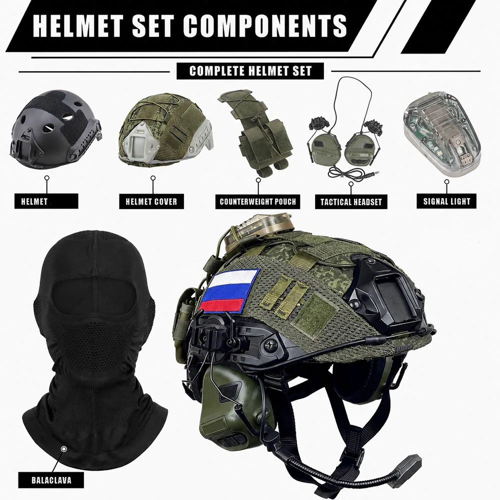 Casco táctico ajustable con máscara y funda para airsoft - imagen 5