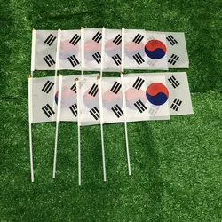 Bandera Corea del Sur de poliéster con asta de plástico