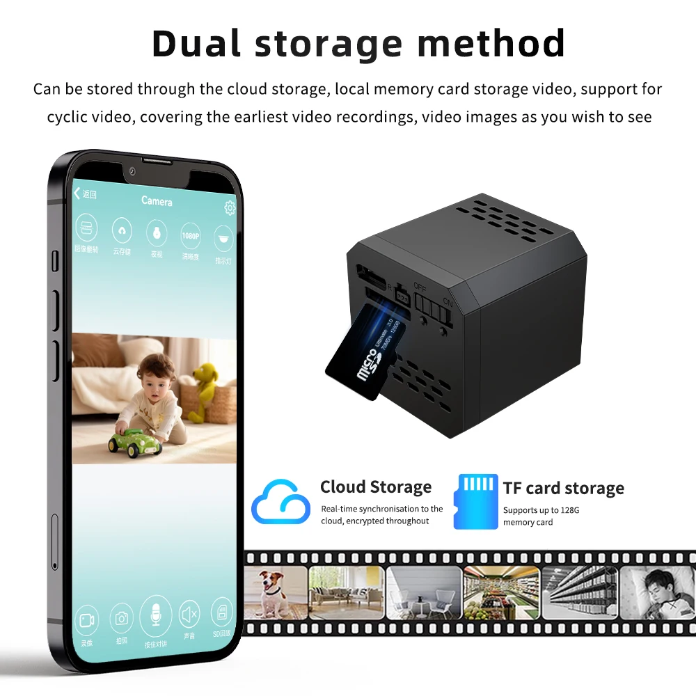 Mini cámara WiFi de vigilancia con grabación en bucle hogar - imagen 2