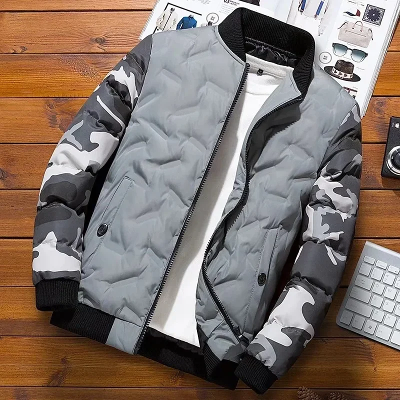Chaqueta de invierno cortavientos con capucha térmica hombre