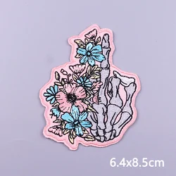 Parche bordado termoadhesivo calavera punk motero – para ropa