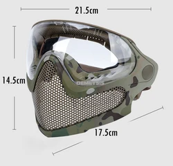 Máscara táctica de malla acero para rostro completo paintball