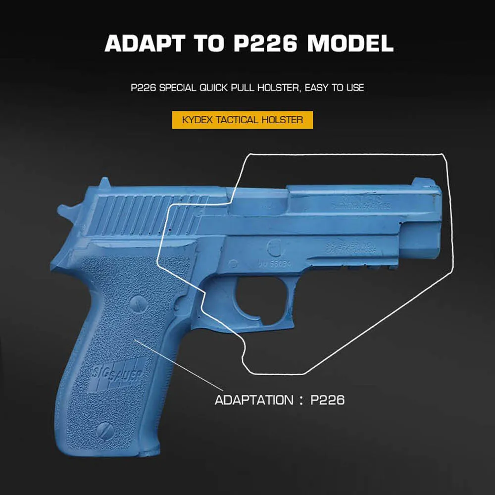 Funda táctica Kydex P226 con X300, rápida liberación MOLLE ajustable - imagen 5