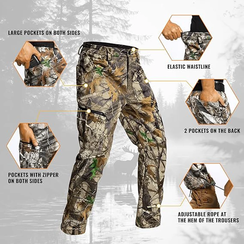 Chaqueta camuflaje de softshell con capucha para caza táctica - imagen 2