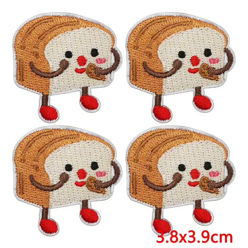Parche termoadhesivo bordado de galleta y tostada dibujos animados - imagen 2