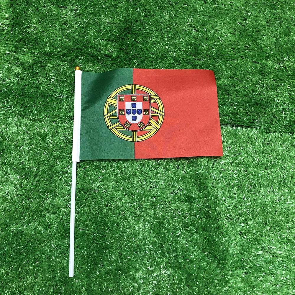Bandera portuguesa 14x21 cm para mano