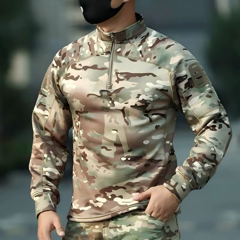 Traje de camuflaje manga larga táctico con forro terciopelo hombre - imagen 3