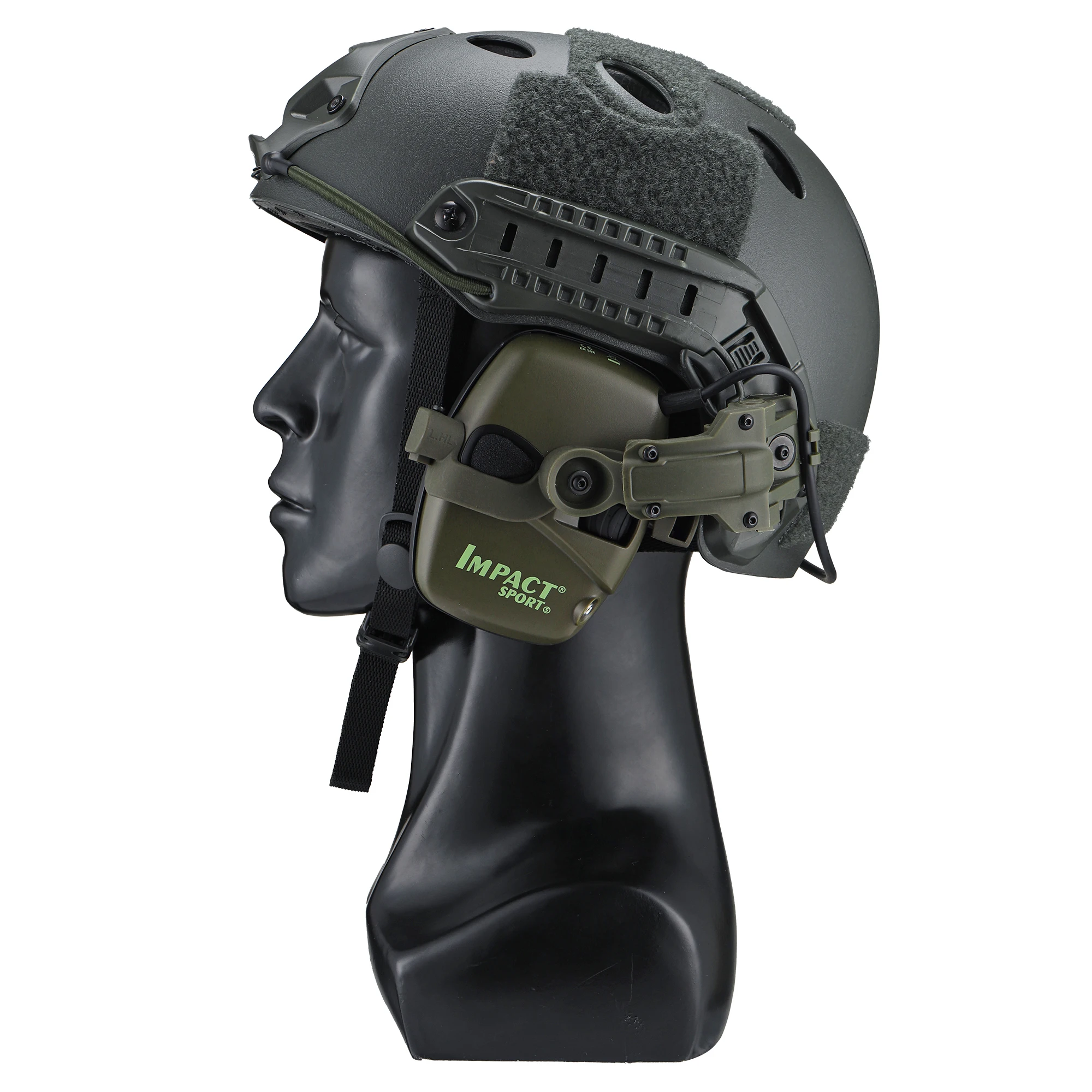 Soporte auriculares casco táctico – Fijación rápida riel trasero - imagen 4