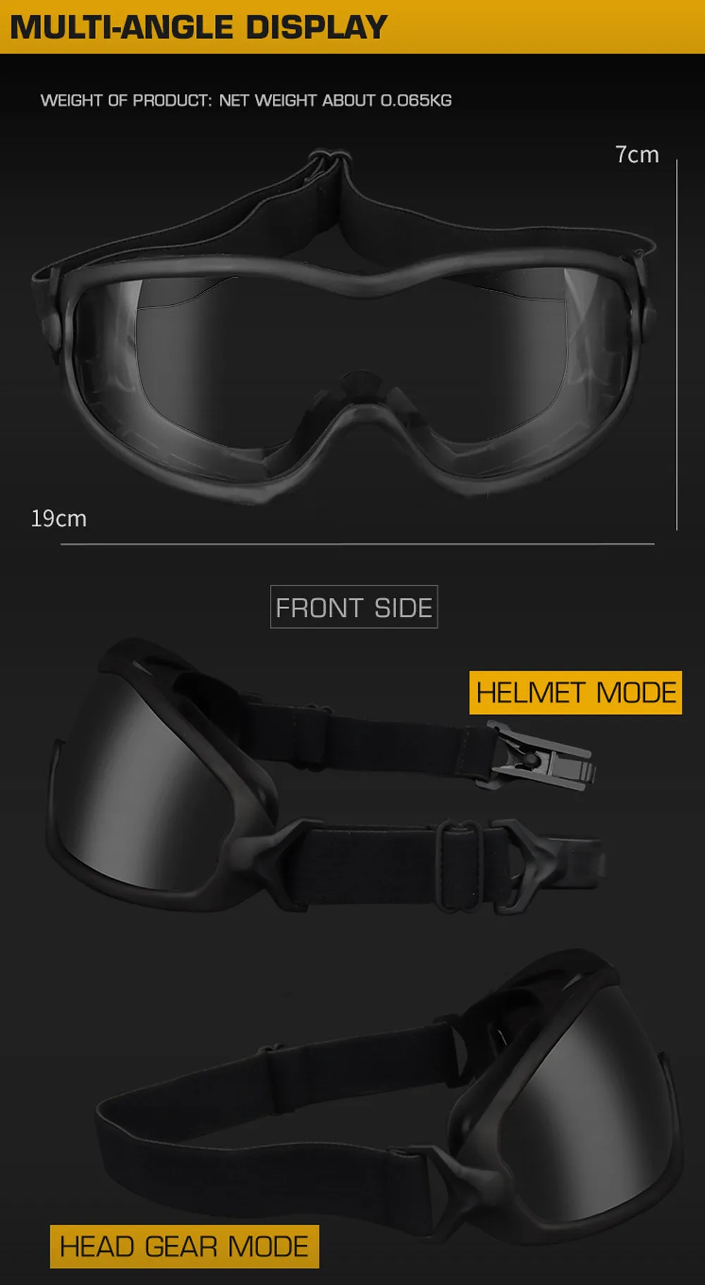 Gafas de protección ocular en color verde para deportes y actividades tácticas