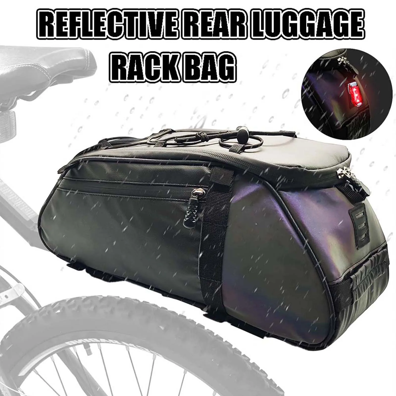 Alforja para sillín con reflector, bolsa transporte bicicleta