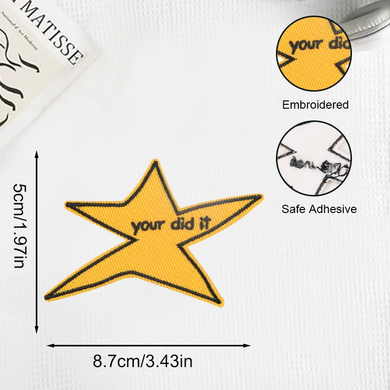 Parche termoadhesivo bordado estrella You Did It – para regalo - imagen 2