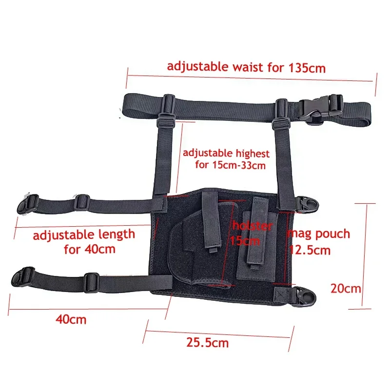 Funda táctica drop-leg para pistola, liberación rápida y ajustable - imagen 2