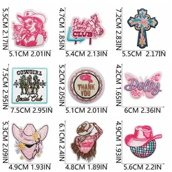 Parche bordado estilo vaquero rosa – DIY para chaquetas y sombreros