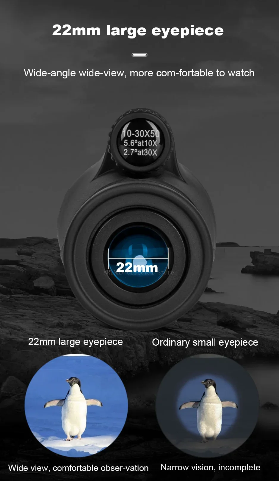 Monocular en acción en exteriores