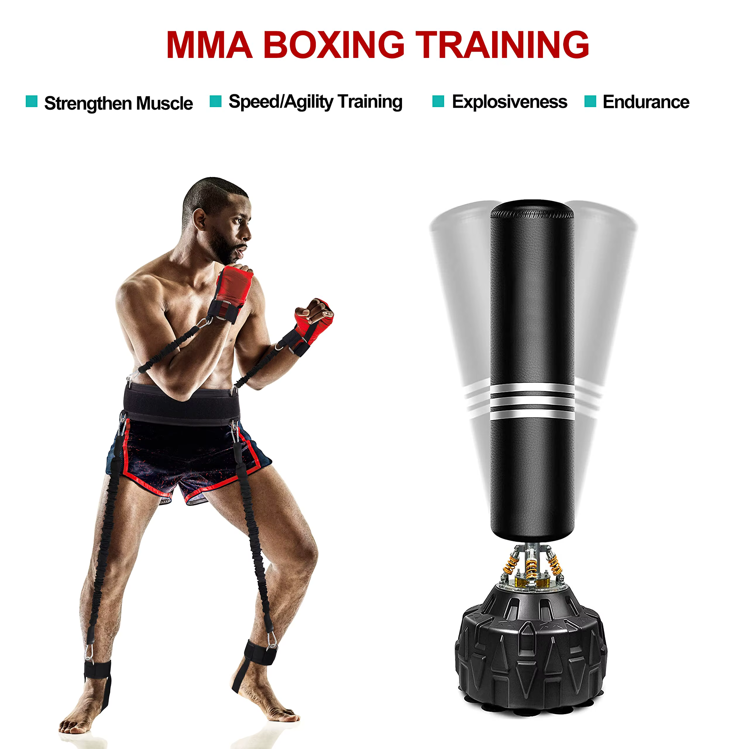 Power Punch Pro bandas de resistencia con asas para boxeo en casa - imagen 4