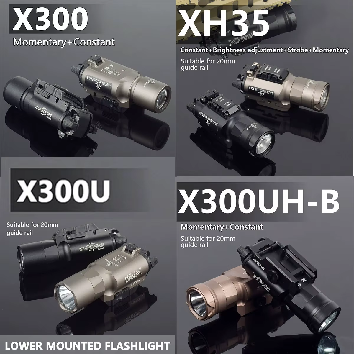 Surefir X300 Ultra luz LED táctica de metal para pistola - imagen 4