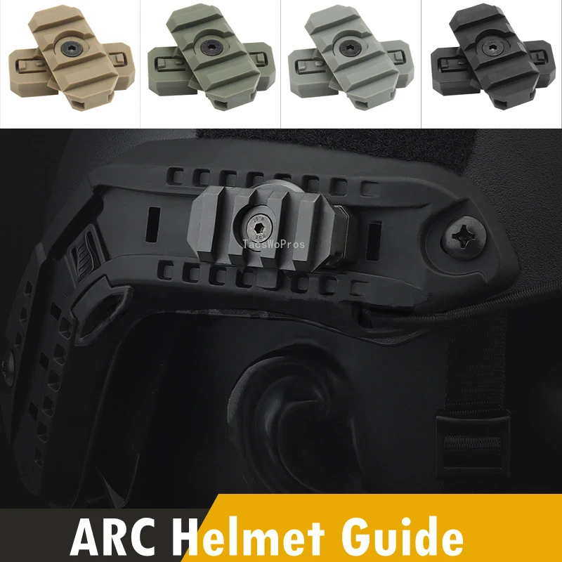 Adaptador de riel Picatinny para casco táctico con guía de linterna