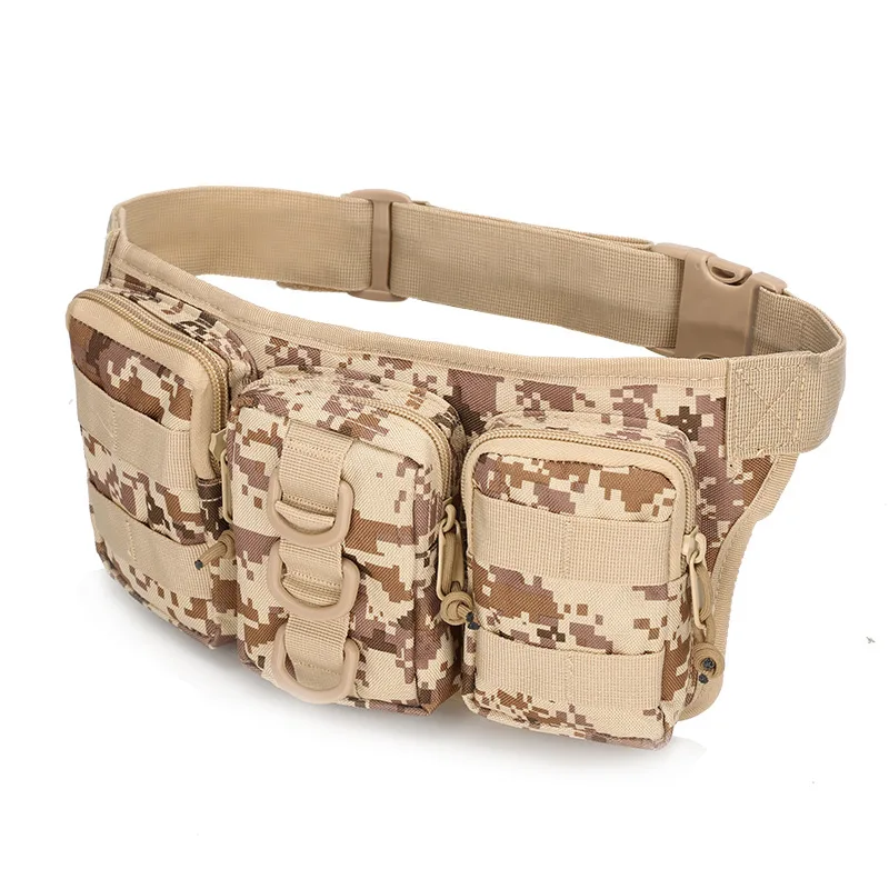 Riñonera táctica impermeable triple compartimento camuflaje - imagen 4