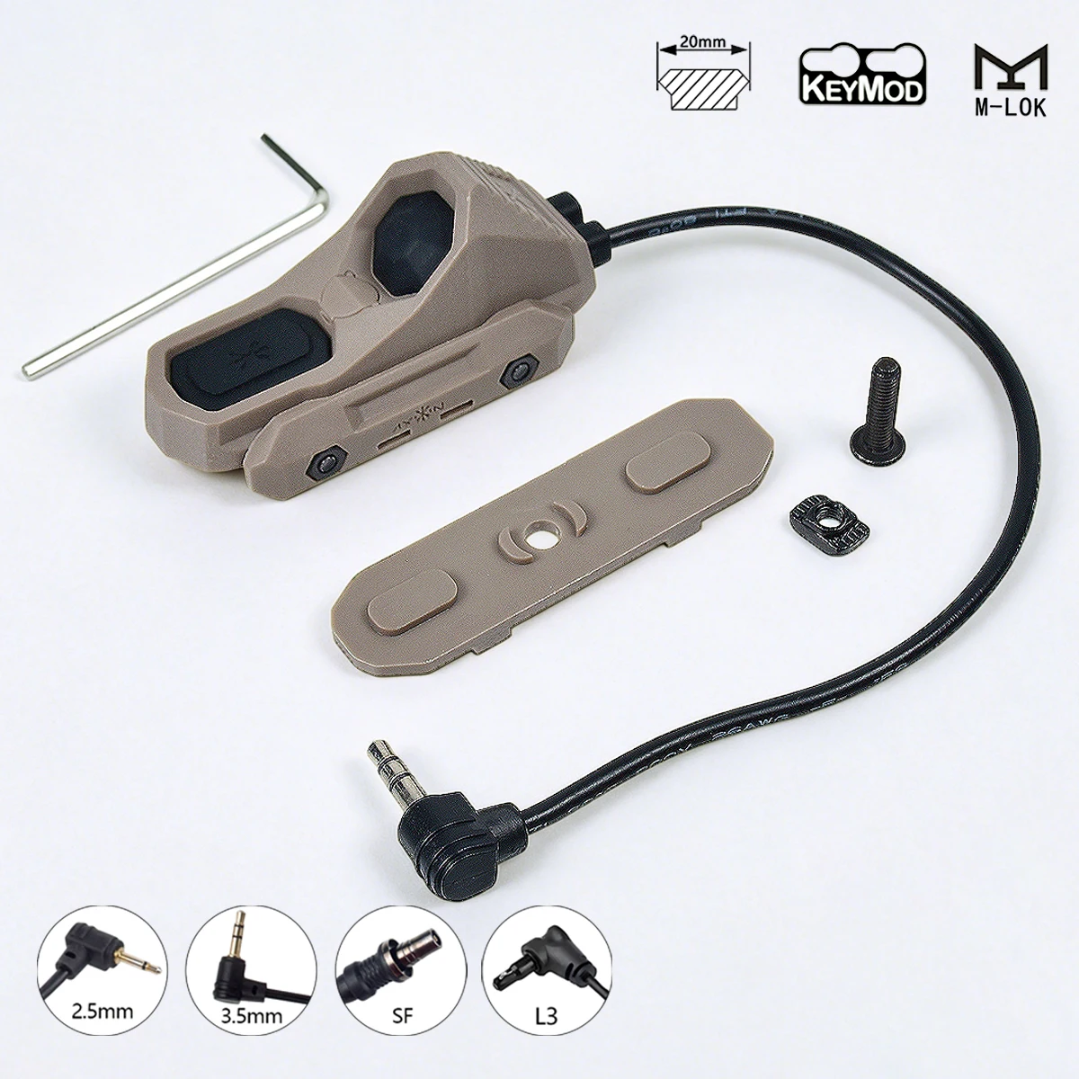 AXON interruptor de presión remoto para linternas Surefire KeyMod/M-LOK - imagen 4