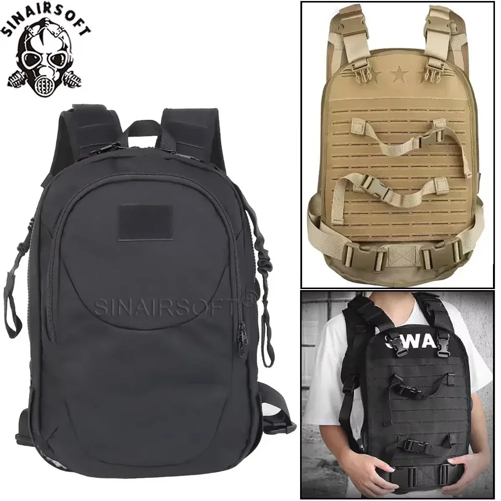 Chaleco Mochila Táctico SINAIRSOFT MOLLE Corte Láser – Doble Uso caza y táctica - imagen 2