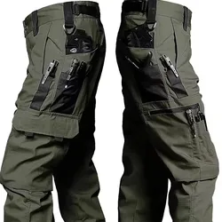 Pantalones tácticos cargo impermeables hombre con múltiples bolsillos