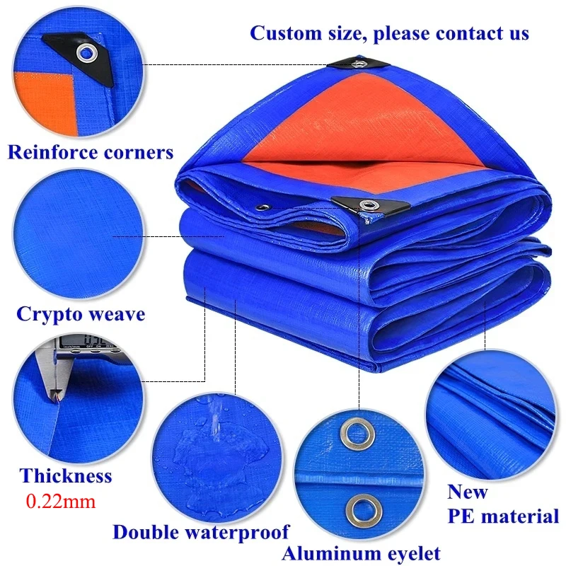 Lona ripstop azul naranja impermeable para patio - imagen 2