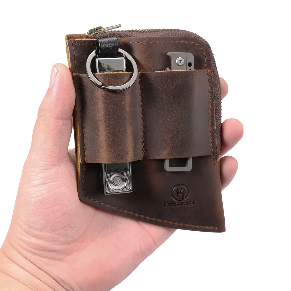 Caballo Loco Riñonera táctica EDC de cuero genuino para herramientas - imagen 3