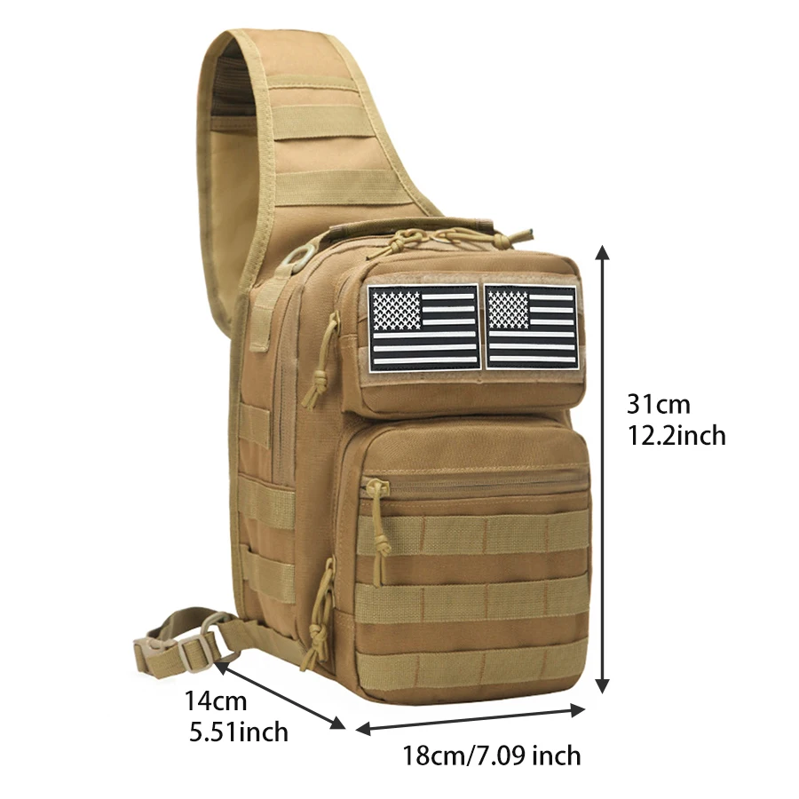 Bolso de pecho táctico MOLLE con correa tejida y accesorios - imagen 3