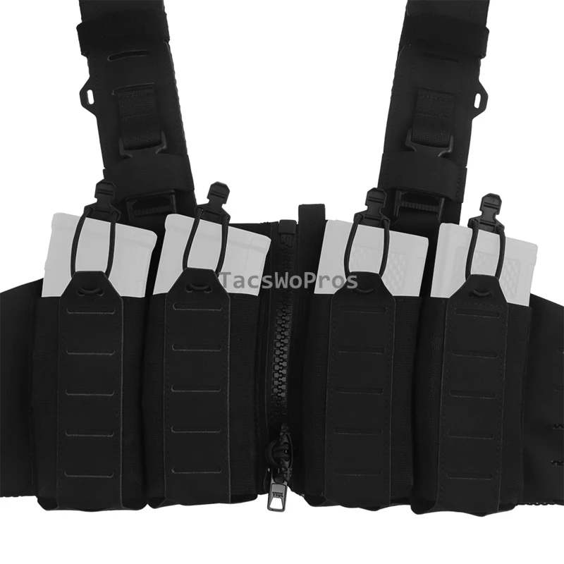 Chaleco táctico MOLLE H-harness ajustable caza Airsoft con bolsas - imagen 5