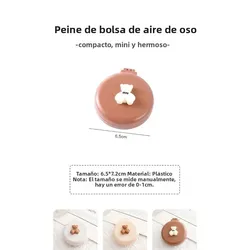 Peine portátil con cojín de aire y espejo integrado para mujer