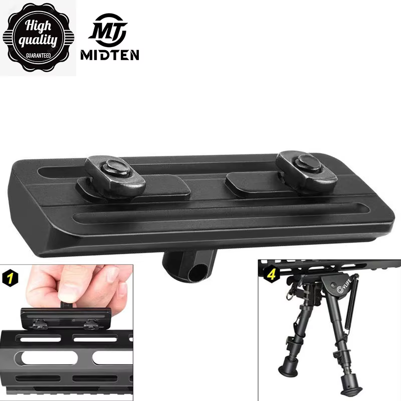 Adaptador Picatinny Harris bipod AR15 perfil bajo negro - imagen 3