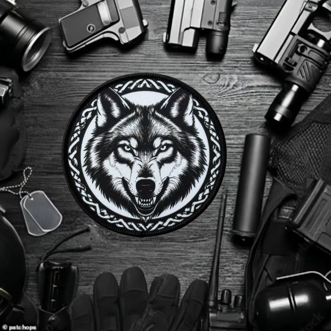 Parche Moral Chevron Lobo Táctico Gancho y Bucle para Ropa o Mochila - imagen 2