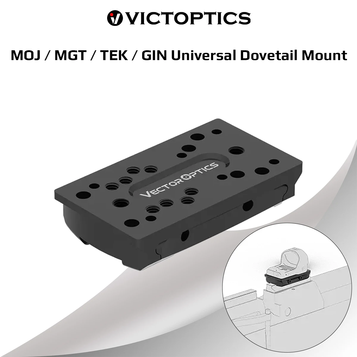 Vector Optics Base de Montaje Dovetail para Mira Punto Rojo - imagen 3