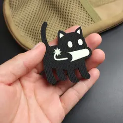 Parche reflectante gatito láser con gancho y bucle para mochila