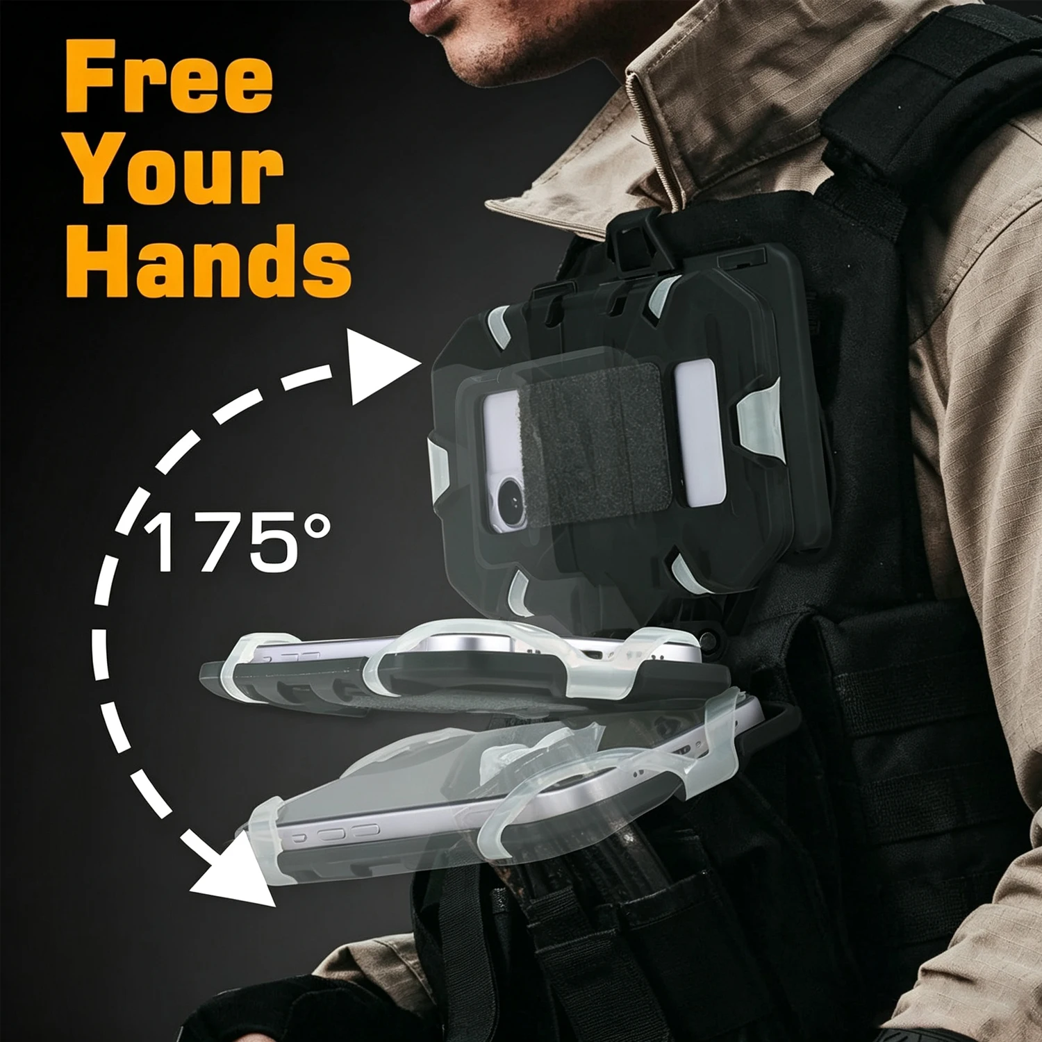 Portamóvil MOLLE táctico plegable para chaleco y mochila - imagen 2