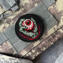 Parche táctico mano zombie con globo ocular – Enganche y bucle