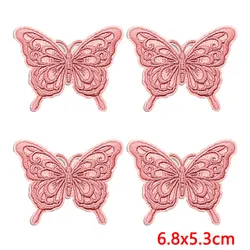 Parche termoadhesivo bordado estrellas y mariposas brillantes para ropa