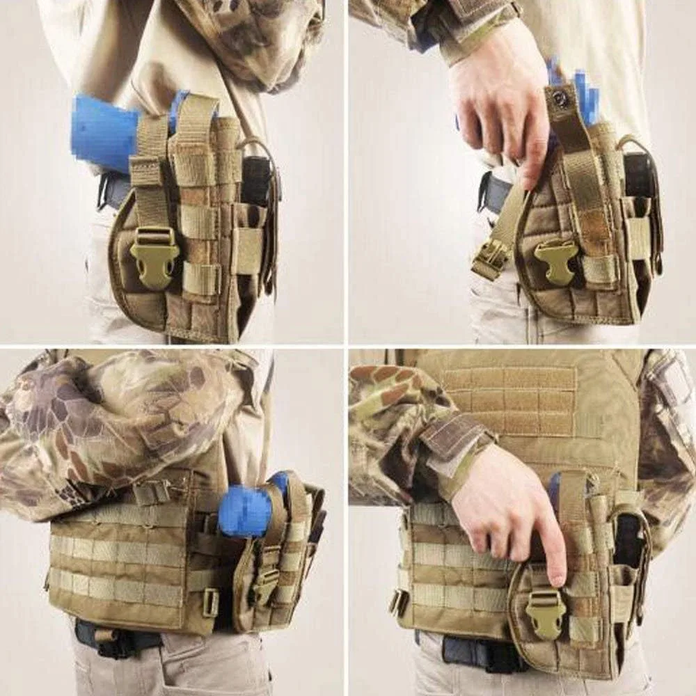 Funda táctica MOLLE para pistola Glock/M1911 derecha con cargador - imagen 5